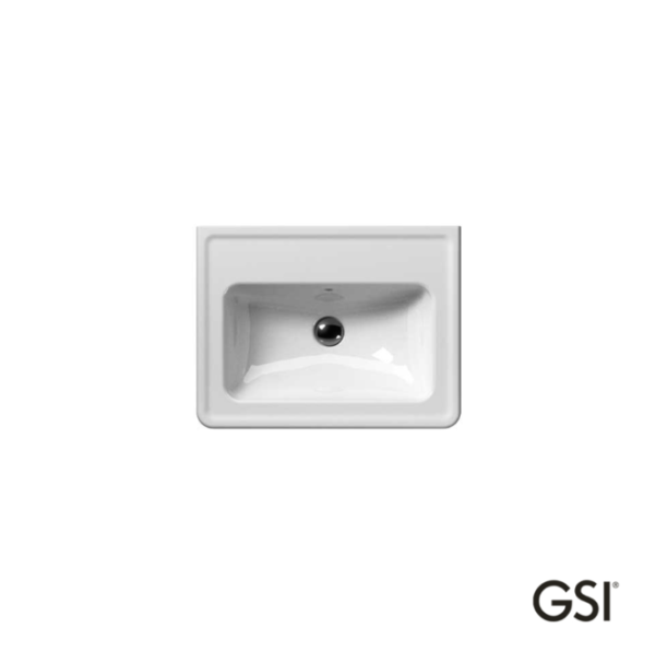 Νιπτήρας Πορσελάνης Classic 60x46 (1 οπή+2 προχ.) GSI White - Image 2